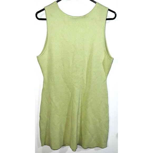 Kittenish Sage Green Sleeveless Dress Front Ring Detail Large Msrp $58.00 - Picture 2 of 3